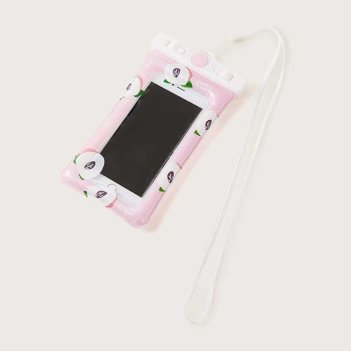 

Peach Print Waterproof Pouch Bag