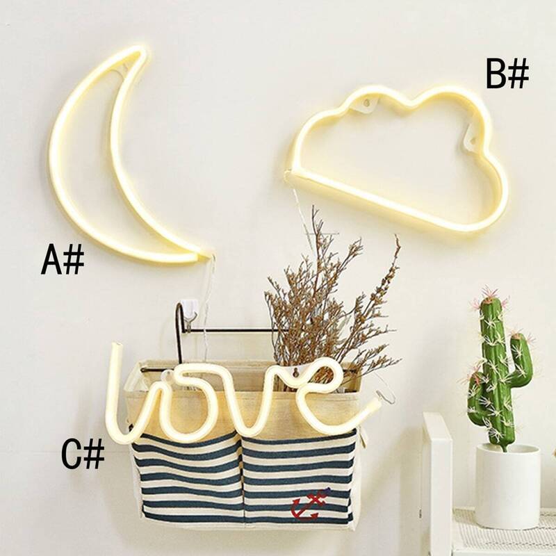 

Moon & Cloud & Letter Shaped Night Light 1pc, White