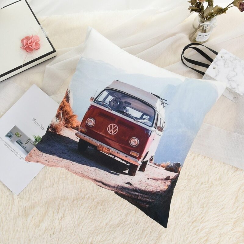 

Retro Car Pattern Cushion Cover, Multicolor