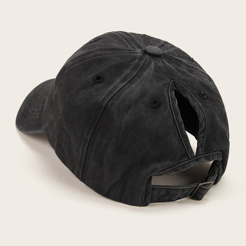 

Plain Denim Snapback Cap, Black