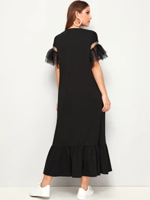SHEIN فساتين عقدة الفراشة الشكل أسود لطيف