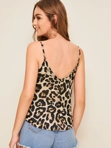 SHEIN Leopard Print Cami Top - Multicolor - View 3