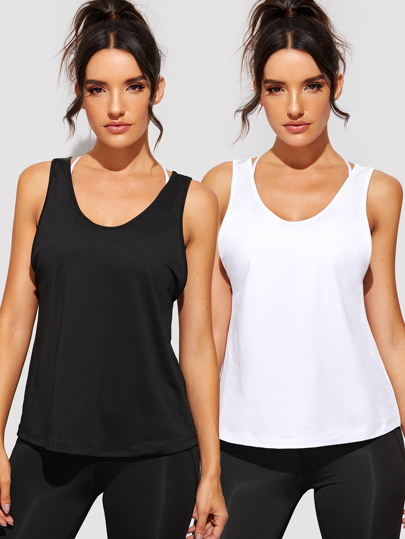 Top unicolore 2 pièces