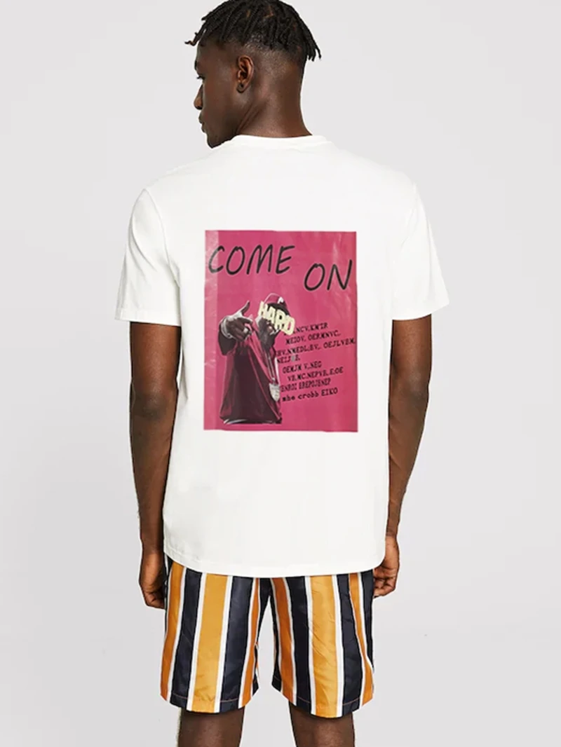 Camiseta de hombres con estampado de figura y letra | ROMWE Camisa para hombres con estampado de figura y animal | ROMWE
