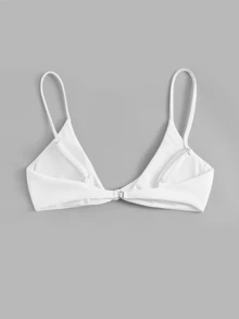 Top de natación tejido con nudo delantero - Blanco - Ver 2