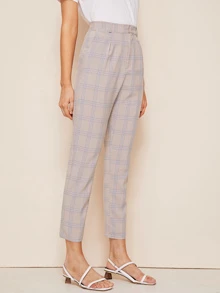 Plaid Pocket Side Trousers - Multicolor - View 4