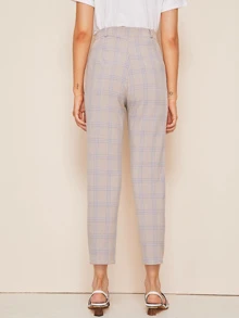 Plaid Pocket Side Trousers - Multicolor - View 2