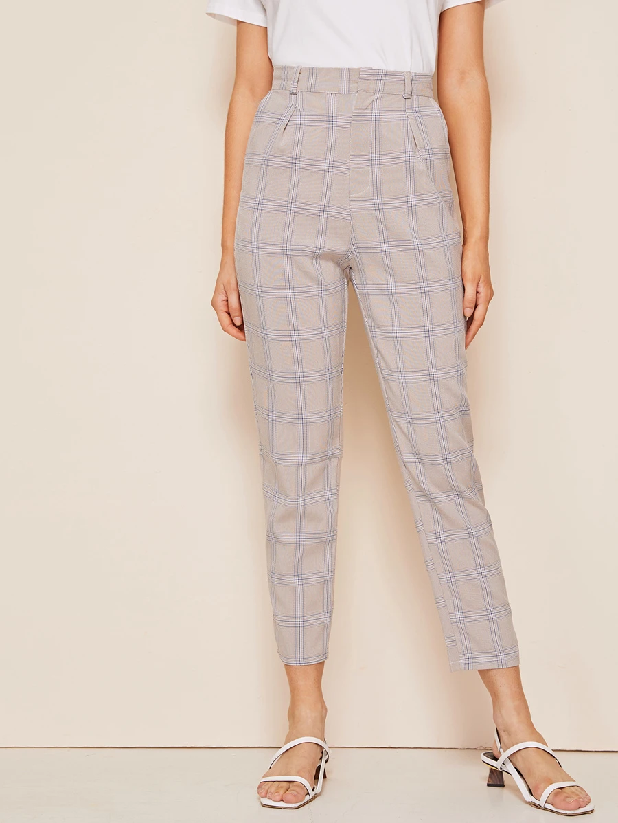 Plaid Pocket Side Trousers - Multicolor - View 1