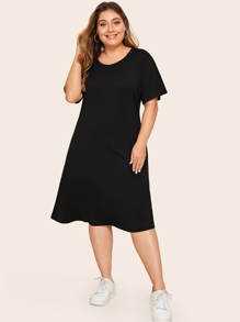 Plus Solid Tee Dress