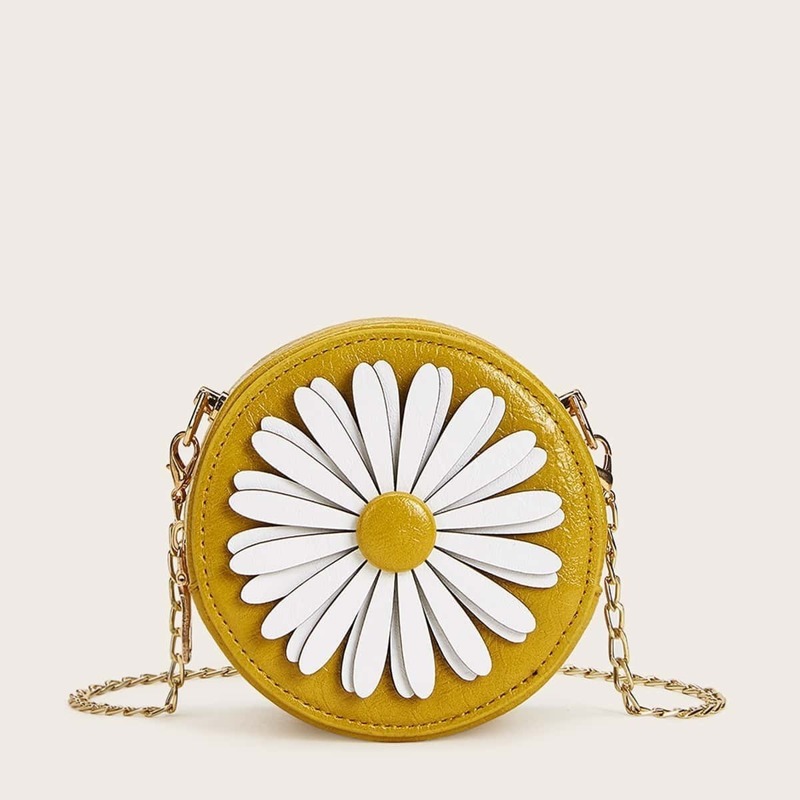 

Daisy Decor Round Shaped Chain Bag, Multicolor