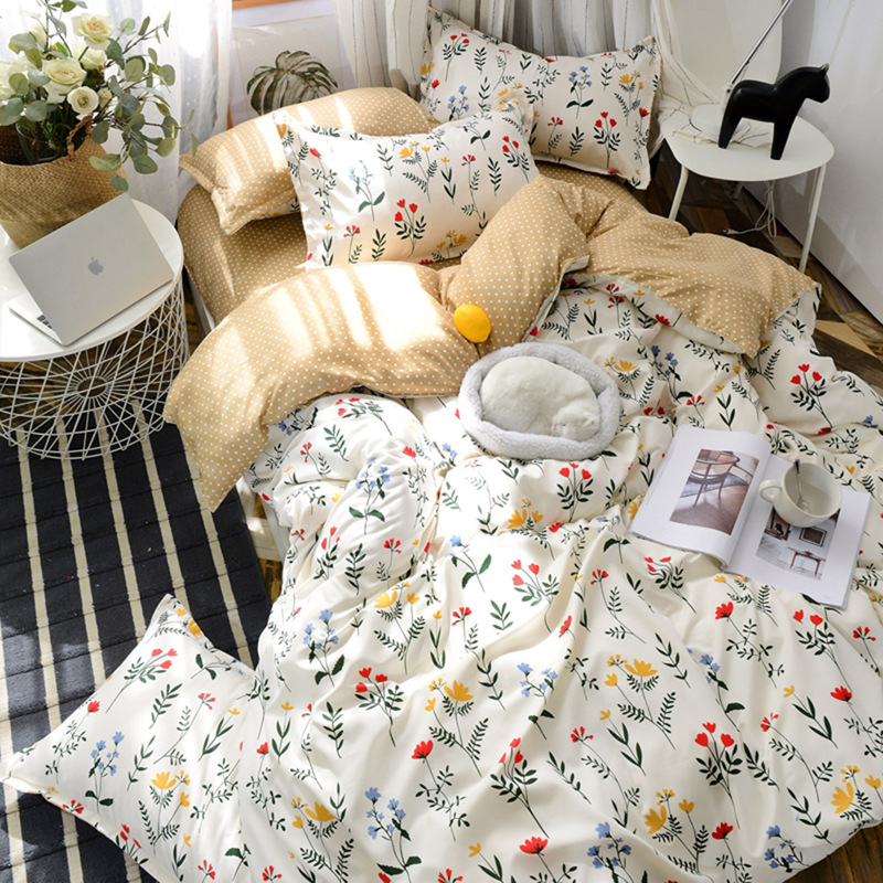 

Floral Overlay Print Sheet Set, Multicolor