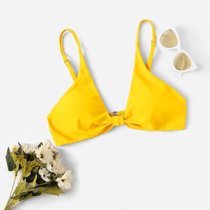 

Adjustable V Neck Swimming Top, Yellow bright