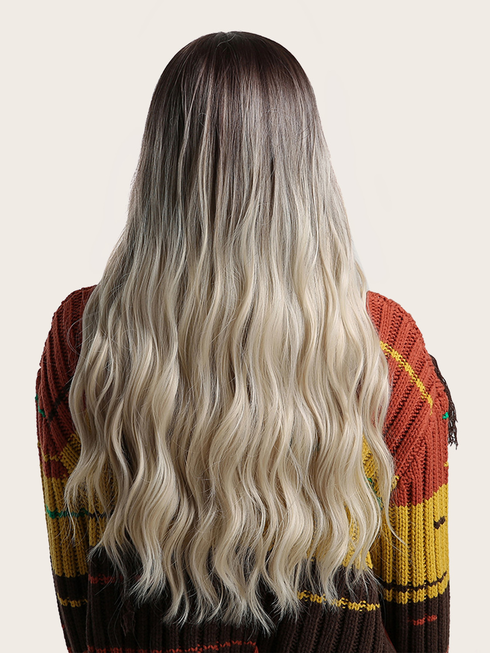 Ombre Long Wave Wig With Bangs
