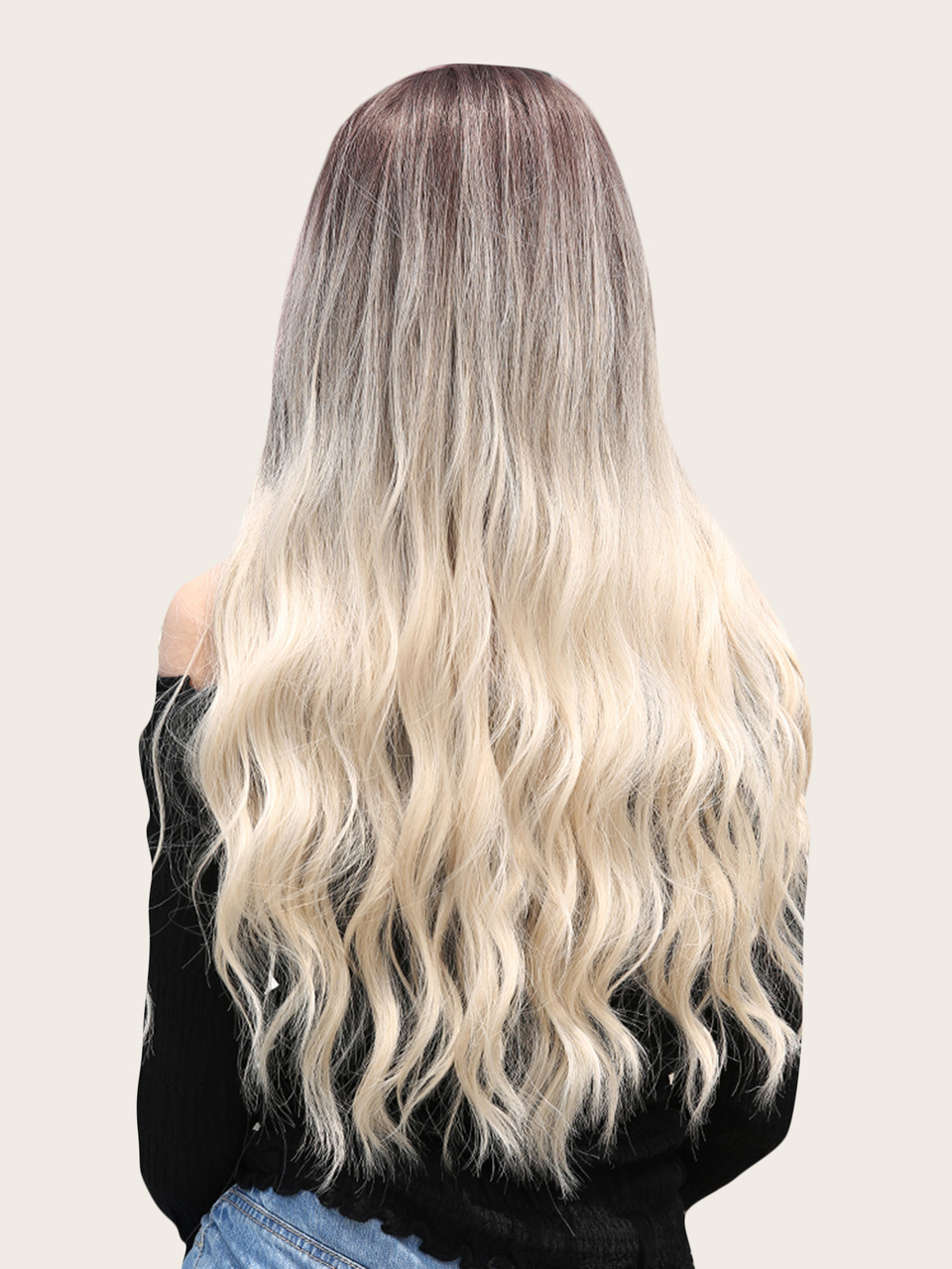 Ombre Long Wave Wig With Bangs