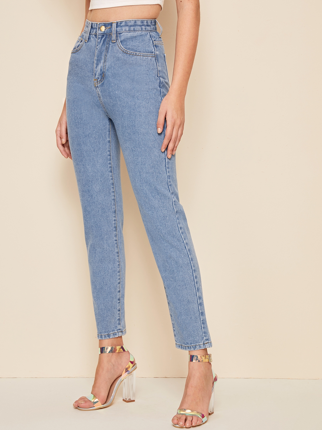 Bleach Wash High-Rise Jeans thumbnail