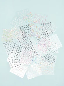 Mix Muster Nagel Aufkleber 30 Blatt - Verschiedenfarbig - Übersicht 1