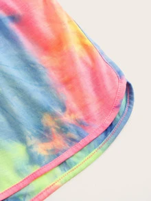 SHEIN VCAY Tie Dye Letter Cami Top & Track Shorts Set - Multicolor - View 5