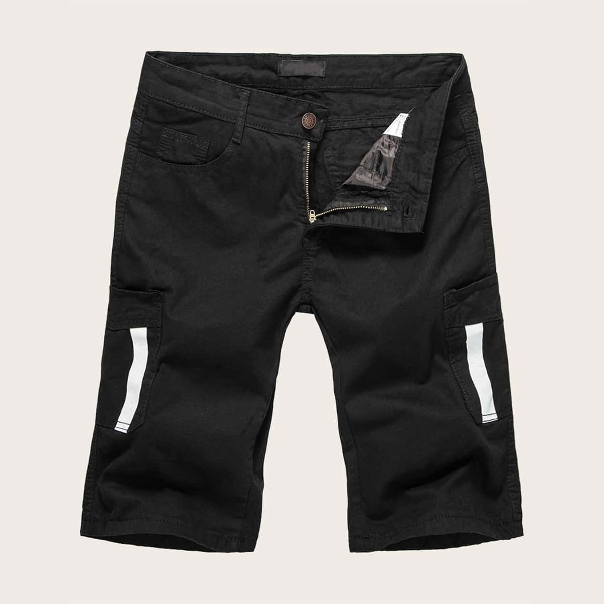 

Guys Pocket Side Denim Shorts, Black