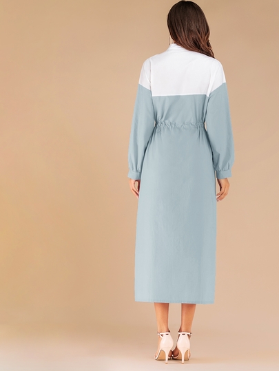 Robe bicolore avec cordon et zip