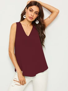 SHEIN Essnce Top escote V - Burdeos - Ver 4