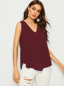SHEIN Essnce Top escote V - Burdeos - Ver 5