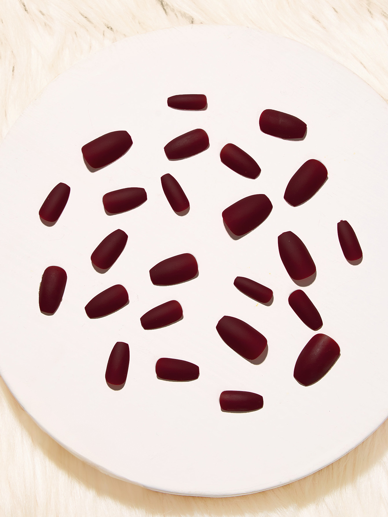 matte coffin fake nail 24pcs & tape & nail file