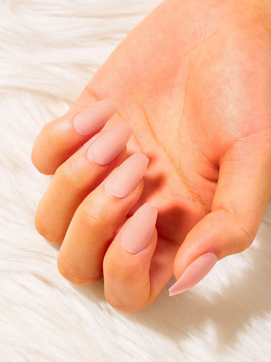 Đồng bằng móng tay giả 24 cái với tập tin băng và móng tay - Hồng - Xem 1