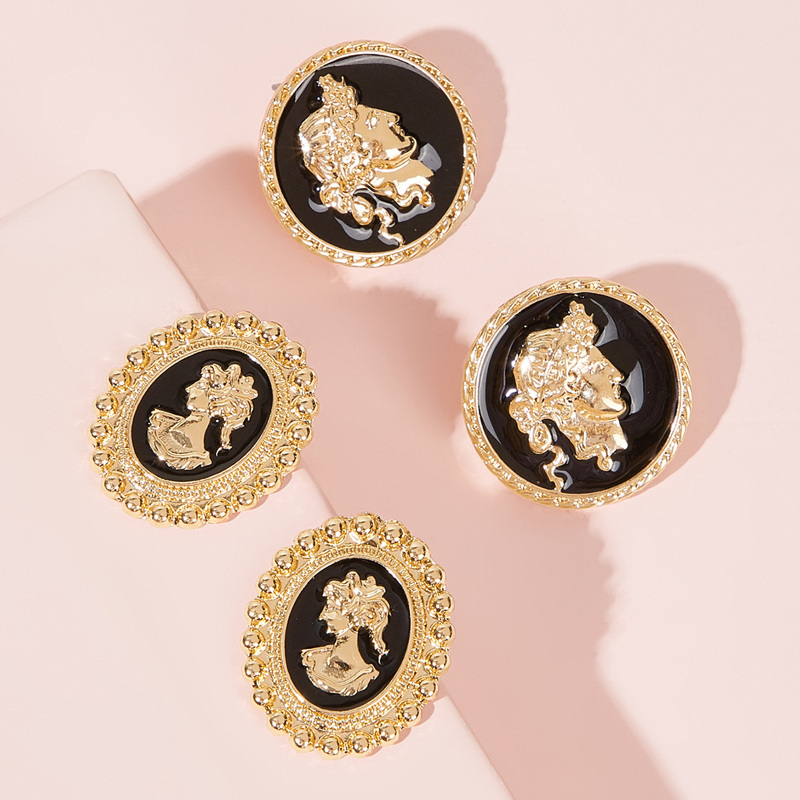 

Coin Stud Earrings 2pairs, Multicolor