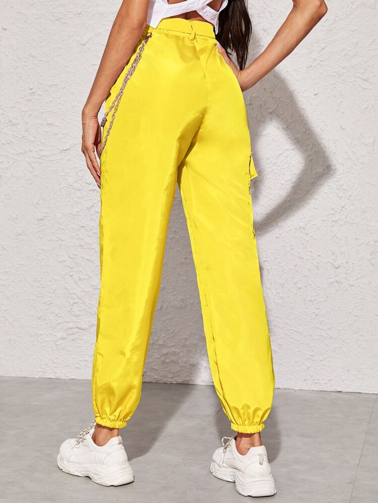 neon yellow cargo pants