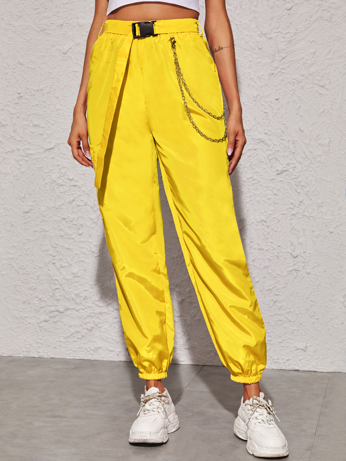 yellow neon pants