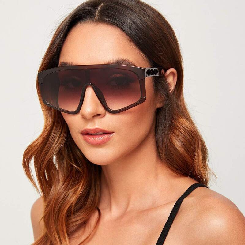 

Flat Top Shield Sunglasses, Multicolor