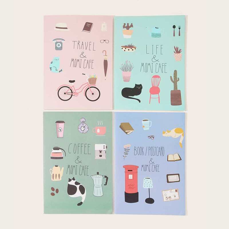 

Random Cartoon Cat Cover Notebook 1pack