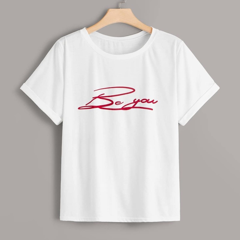 

Plus Letter Print Tee, White