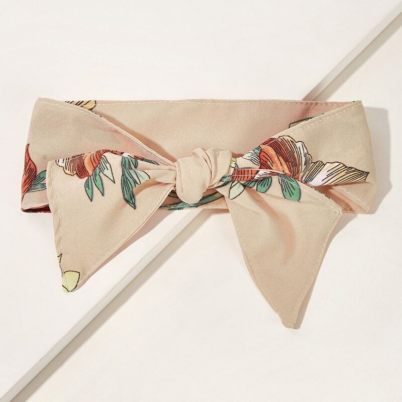 

Floral Pattern Bow Knot Headband, Multicolor