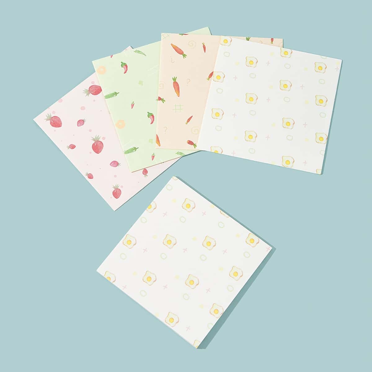 

Vegetable Print Memo Pad 20sheets & Envelope 4pcs