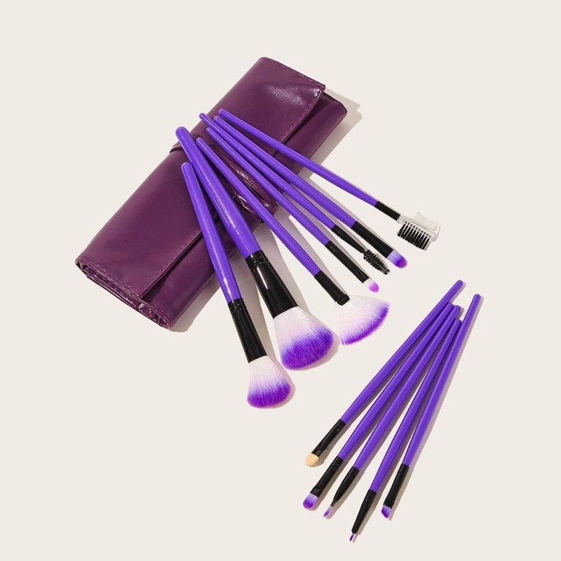 

Duo-fiber Makeup Brush 12pcs With Bag, Purple