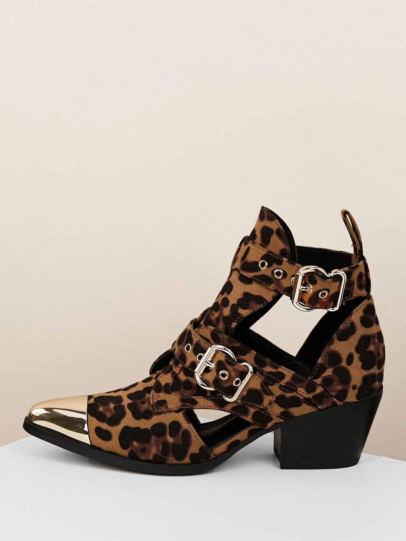 leopard western booties