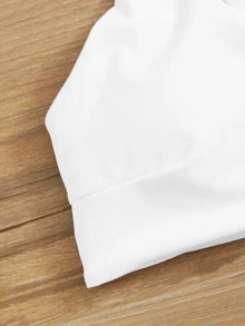 Top de bikini con tirantes finos para las vacaciones de verano en la playa - Blanco - Ver 5