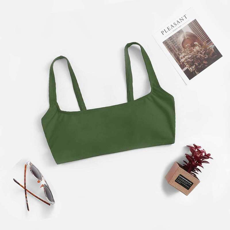 

Solid Bikini Top, Green
