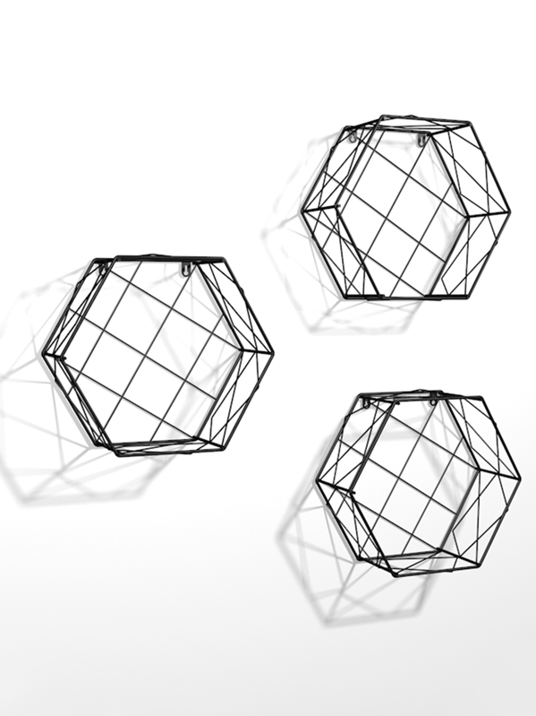 Hexagon Iron Cantilever Wall Shelf 1pc SHEIN USA