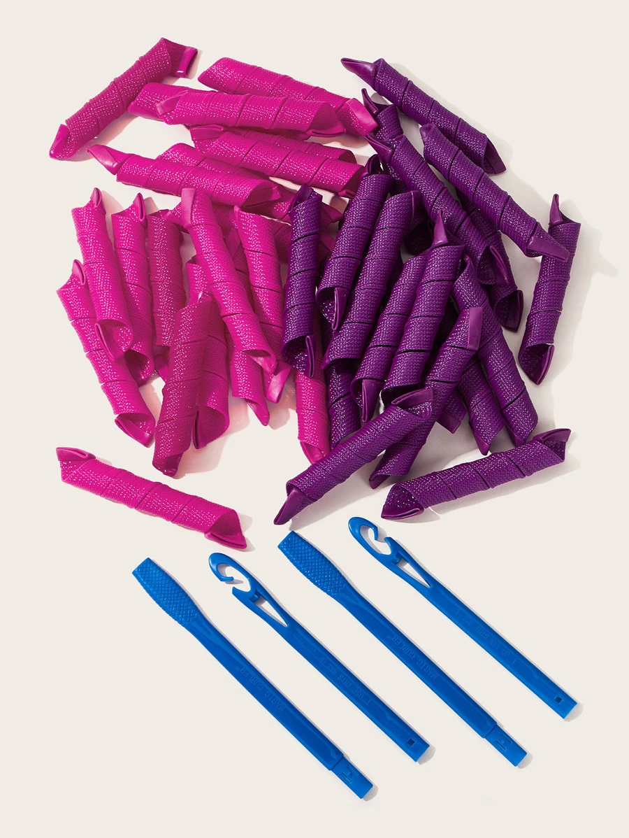 Rizador de cabello DIY 44 piezas, esenciales para volver a la escuela, viajes y vacaciones, accesorios para el cabello para mujeres - Multicolor - Ver 1