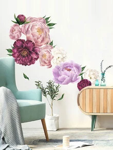 Flower Print Wall Sticker - Multicolor - View 3
