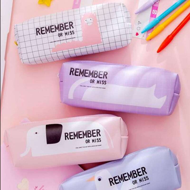 

Simple Animal & Letter Print Pencil Case 1pc