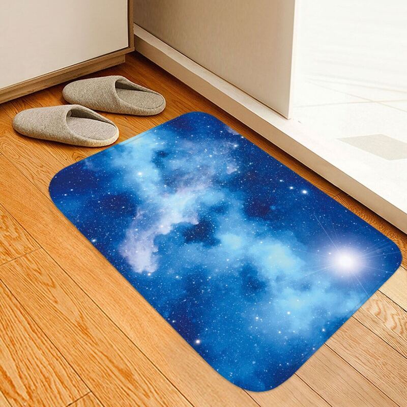 

Starry Sky Print Floor Mat, Blue