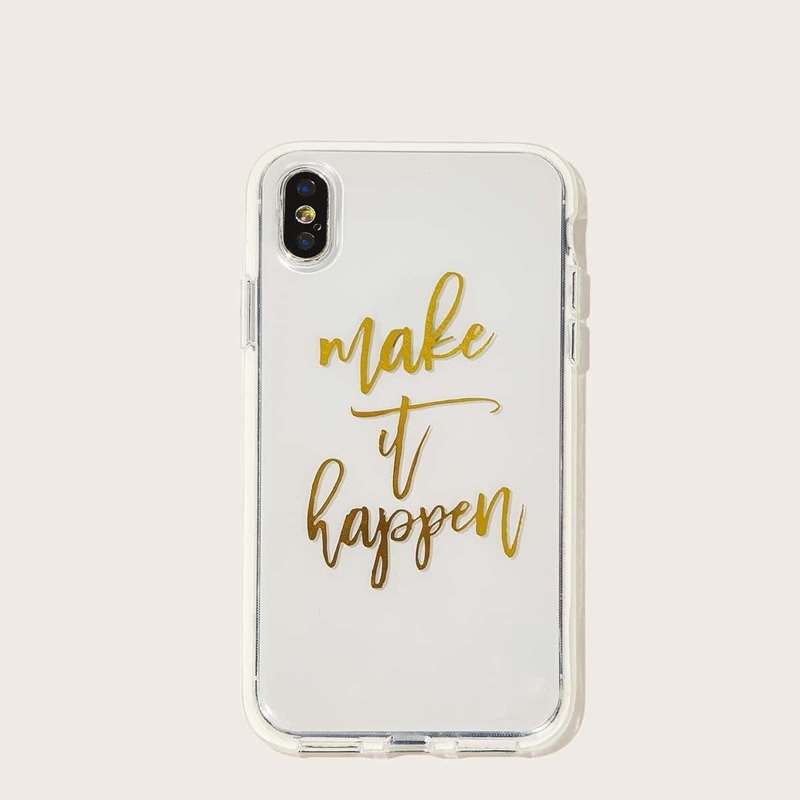 

Transparent Letter Print iPhone Case