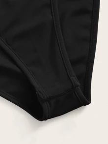SHEIN Essnce bodysuits màu trơn màu đen Casual - màu đen - Xem 5