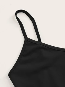 SHEIN Essnce bodysuits màu trơn màu đen Casual - màu đen - Xem 4