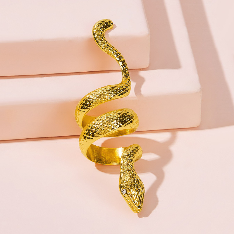 

Snakeskin Design Ring 1pc, Gold