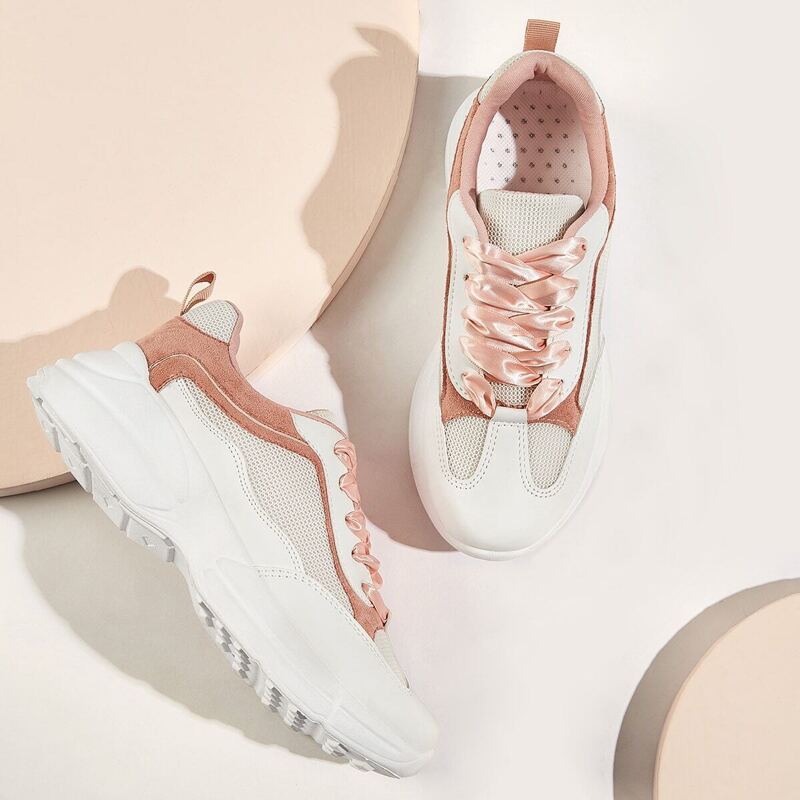 

Lace-up Front Chunky Sole Trainers, Multicolor
