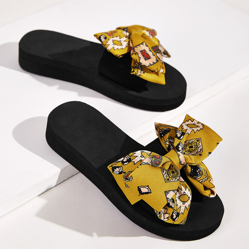 

Bow Decor Open Toe Sliders, Multicolor